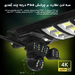 دوربین خورشیدی 3 لنز چراغدار مدل V380Pro XA12-4G - فروشگاه دوربین مداربسته