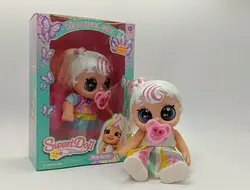 عروسک Sweet Doll با لباس رنگارنگ و شیشه شیر