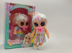 عروسک Sweet Doll با لباس رنگارنگ و شیشه شیر