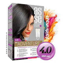 کیت رنگ موی بدون آمونیاک آسه ASSE شاه بلوط شماره 4.0 حجم 50+50 میل