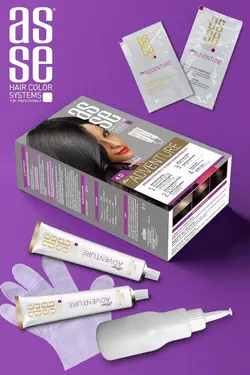 کیت رنگ موی بدون آمونیاک آسه ASSE شاه بلوط شماره 4.0 حجم 50+50 میل
