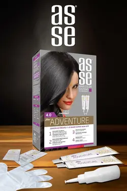 کیت رنگ موی بدون آمونیاک آسه ASSE شاه بلوط شماره 4.0 حجم 50+50 میل
