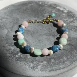 دستبند ترکیبی سنگ و مروارید رویا