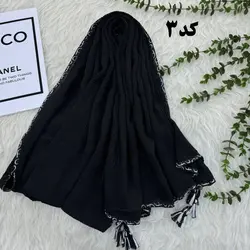 شال نخی بلک چری دور گان دوزی گد 949 قواره 220*80 سانت بدون آبرفت و چروک