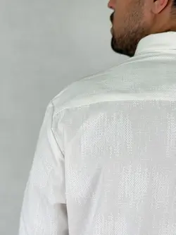 پیراهن مردانه شبکه ای ریز استاندارد رنگ سفید کد 16301
