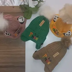 کلاه بافت داخل خز، کلاه بچگانه، کلاه زمستانه