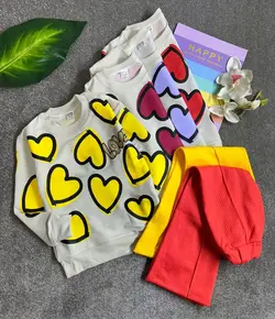 بلو شلوار دخترانه طرح قلب