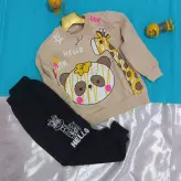 ست زرافه دخترانه، بچگانه، پاییزه، بلوز شلوار، دورس،