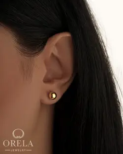 گوشواره طلا ۱۸ عیار طرح گوی