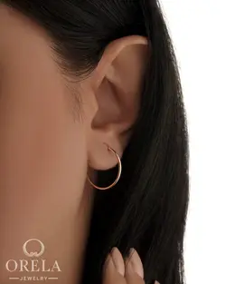 گوشواره طلا ۱۸ عیار طرح حلقه ای ساده