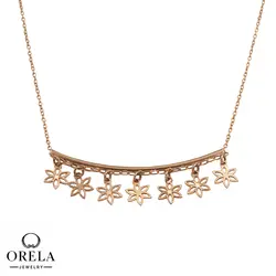 گردنبند طلا ۱۸ عیار شرابه ای طرح بهارک