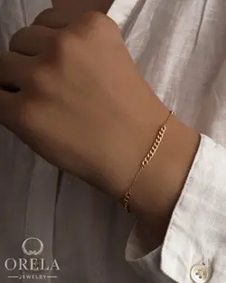 دستبند طلا ۱۸ عیار زنجیری طرح کارتیر