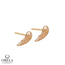گوشواره طلا 18 عیار میخی طرح بال فرشته