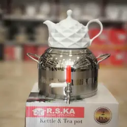 کتری قوری استیل طلایی کف چدن ام آر اس