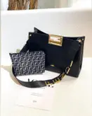 کیف مجلسی زنانه دستی دوشی دخترانه چرم مشکی اسپرت فانتزی مارک فندی FENDI مستر کولیتی لاکچری شیک و خاص اورجینال