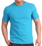 تیشرت آبی یقه گرد آستین کوتاه مردانه