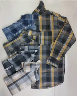پیراهن سایز بزرگ‌ مردانه چهارخانه‌ کنفی 5XL.6XL