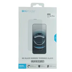 محافظ صفحه نمایش آیفون (گلس) کوزوم برای آیفون 17 / 16Pro بدون حاشیه مشکی kuzoom