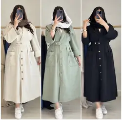 مانتو ساحلی بلند پارکر جنس شانتون فری سایز ارسال رایگان