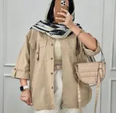 مانتو لینن پانا جنس لینن فری سایز ارسال رایگان