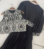 ست سه تیکه ژیله پیراهن کمربند راشل جنس کرپ اندونزی و تافته فری سایز ارسال رایگان