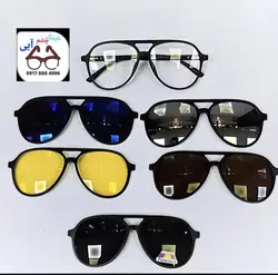 عینک طبی مگنتی ۵ کاوردار کد ۲۳۸۰ مدل ریبن تخم مرغی