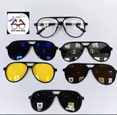 عینک طبی مگنتی ۵ کاوردار کد ۲۳۸۰ مدل ریبن تخم مرغی