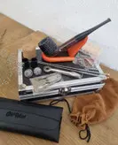 ست پیپ چوبی کد 012 با لوازم و تجهیزات کامل، رنگ قهوه ای چوب آبنوس جعبه فلزی (آلومینیومی) برند(old wood (pipe brown با ارسال رایگان/مناسب کادویی؛هدیه دادن؛اکسسوری....لاکچری،فوق حرفه ای، اصل