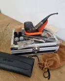 ست پیپ چوبی کد0172 با لوازم و تجهیزات کامل، رنگ قهوه ای  چوب آبنوس جعبه فلزی (آلومینیومی) برند (old wood (pipe brown با ارسال رایگان/مناسب کادویی؛هدیه دادن؛اکسسوری....لاکچری،فوق حرفه ای، اصل