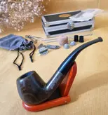 ست پیپ چوبی با ابزار و تجهیزات کامل رنگ قهوه ای چوب آبنوس جعبه فلزی (آلومینیومی) برند (old wood (pipe brownبا ارسال رایگان/مناسب کادویی؛هدیه دادن؛اکسسوری...لاکچری، فوق حرفه ای، اصل