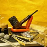 ست پیپ چوبی کد 015 با لوازم و تجهیزات کامل، رنگ قهوه ای  چوب آبنوس جعبه فلزی (آلومینیومی) برند old wood (pipe brown) با ارسال رایگان/مناسب کادویی؛هدیه دادن؛اکسسوری....لاکچری،فوق حرفه ای، اصل