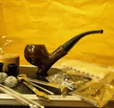 ست پیپ چوبی کد 011 با لوازم و تجهیزات کامل، رنگ قهوه ای  چوب آبنوس جعبه فلزی (آلومینیومی) برند old wood (pipe brown) با ارسال رایگان/مناسب کادویی؛هدیه دادن؛اکسسوری....لاکچری،فوق حرفه ای، اصل کپی