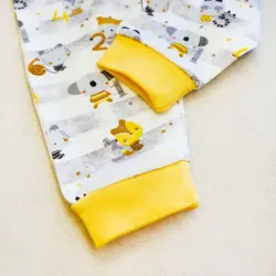 ست بلوز آستین بلند و شلوار طرح کوالا رنگ زرد | راحت و فانتزی