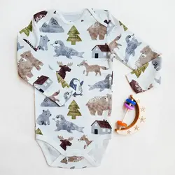 بادی آستین بلند وارداتی طرح دوستای قطبی C&A | بسته‌بندی شیک