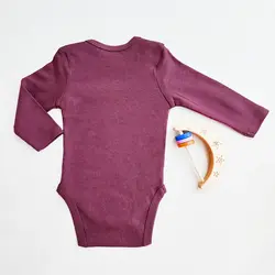 بادی آستین بلند وارداتی ساده رنگ بنفش برند C&A