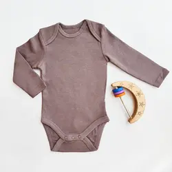 بادی آستین بلند وارداتی ساده رنگ شکلاتی برند C&A