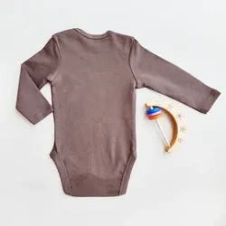 بادی آستین بلند وارداتی ساده رنگ شکلاتی برند C&A