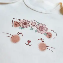 بادی آستین بلند وارداتی طرح گربه خندان برند C&A | پارچه لطیف