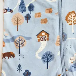 رامپر وارداتی زیپی طرح دهکده کوچولو برند لیندکس