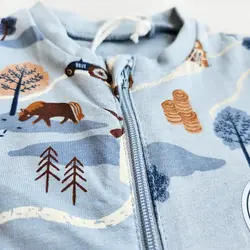 رامپر وارداتی زیپی طرح دهکده کوچولو برند لیندکس