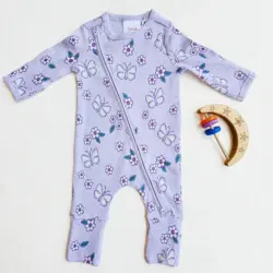 سرهمی کبریتی وارداتی دو زیپ طرح گل و پروانه برند Sprout