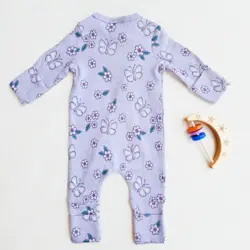 سرهمی کبریتی وارداتی دو زیپ طرح گل و پروانه برند Sprout