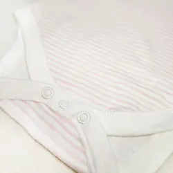 بادی آستین کوتاه وارداتی طرح راه راه رنگ سفید صورتی کد 10167