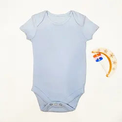 بادی آستین کوتاه وارداتی ساده رنگ آبی روشن کد 10162