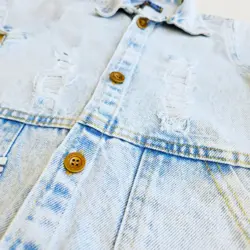 سرهمی جین زاپ دار کد 10153 | شیک و مدرن برای نوزادان