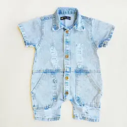 سرهمی جین زاپ دار کد 10153 | شیک و مدرن برای نوزادان