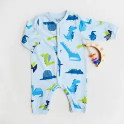 سرهمی آستین بلند وارداتی طرح دایناسور رنگ آبی برند Fagottino