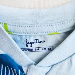 سرهمی آستین بلند وارداتی طرح دایناسور رنگ آبی برند Fagottino