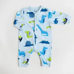 سرهمی آستین بلند وارداتی طرح دایناسور رنگ آبی برند Fagottino