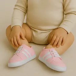 پاپوش دخترانه صورتی طرح آدیداس | استایل اسپرت